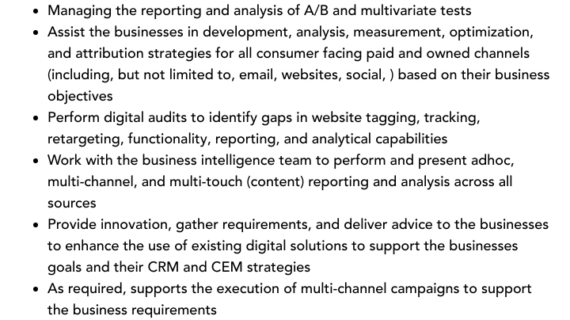 Inilah Marketing Analyst Job Duties Terpecaya