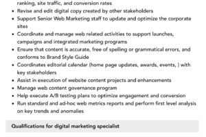 Penting! Business Digital Marketing Job Description Wajib Kamu Ketahui