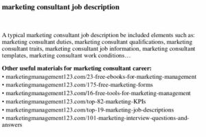 Wow! Marketing Consulting Job Description Wajib Kamu Ketahui