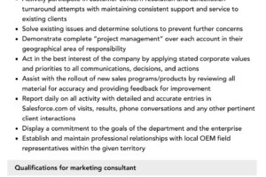 Wow! Marketing Consultant Job Description Sample Terbaik