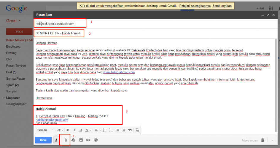 Ini Tipsnya Melamar Kerja via E-mail | Notice : Undefined index: title