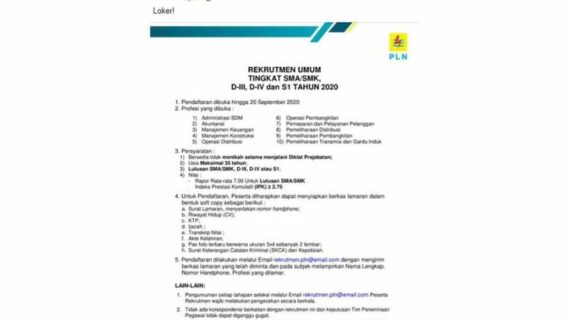 Hebat! Email Resmi Rekrutmen Pln Terbaik