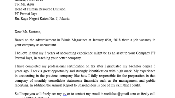 Terungkap Email Lamaran Kerja Bahasa Inggris Terbaik