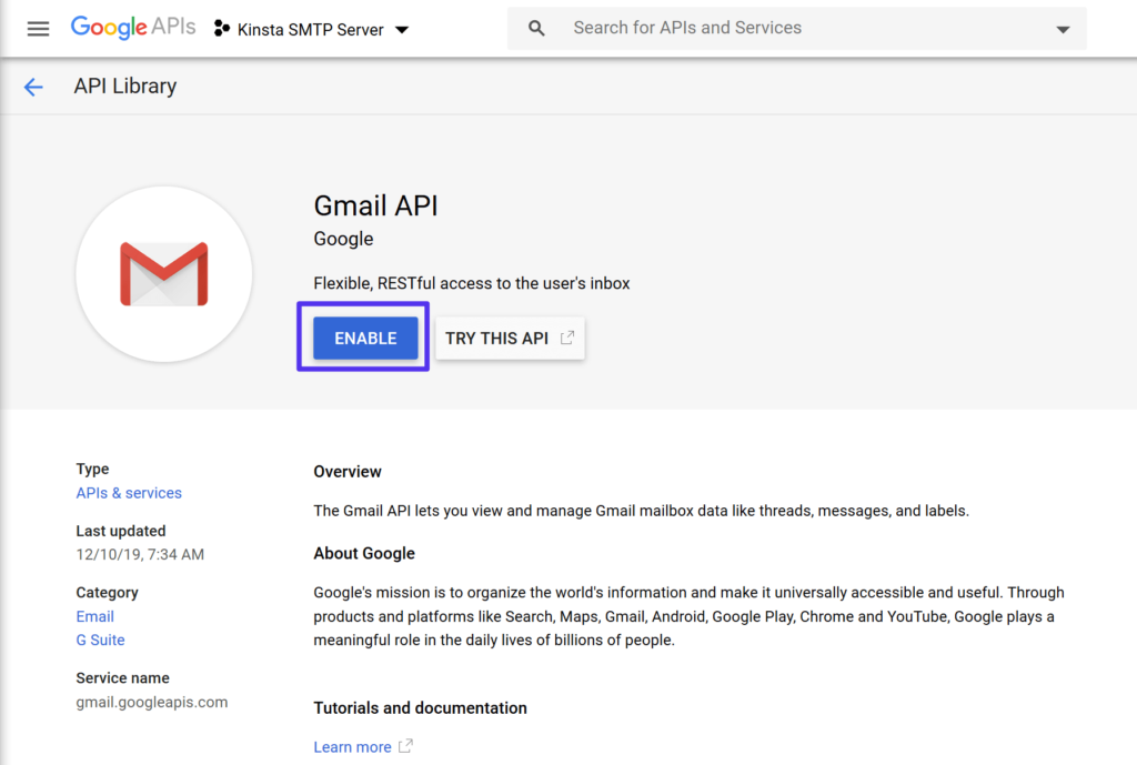 Gmail SMTP Server
