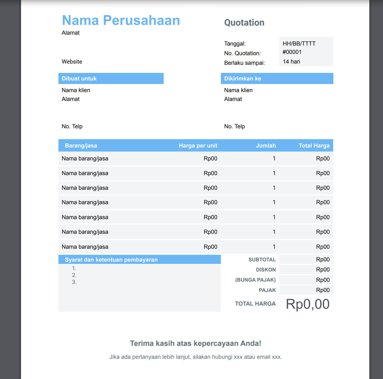 Apa Itu Quotation Letter To Customer Template - IMAGESEE